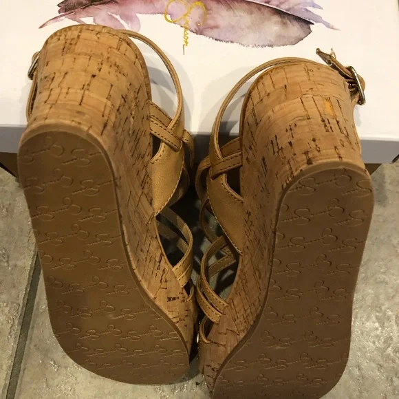 Jessica Simpson Girls Cork Wedge Heel Fallon Sandal - Picture 4 of 7
